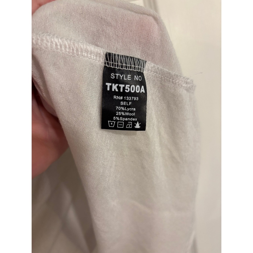 POL Ivory Short Sleeve Blouse Button Front Wool Blend Flowy Women's Small - Picture 5 of 6
